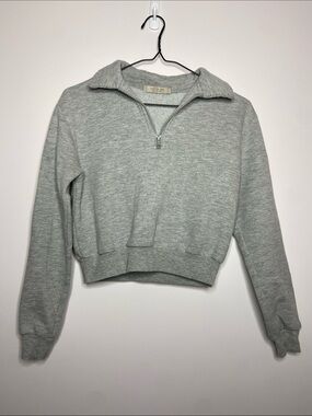 Pack of 2 Cropped Activewear Sweater - Grey Active USA Quarter-Zip & Black